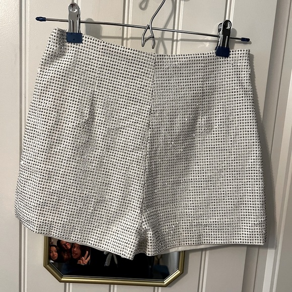 COPY - White High Waisted Sparkly shorts - Picture 1 of 2